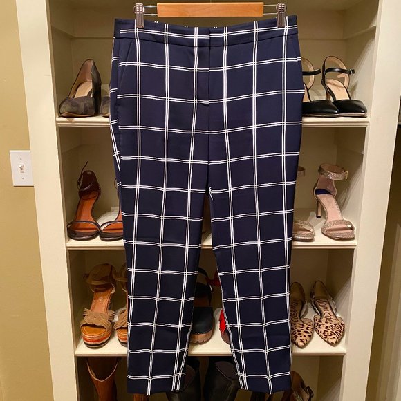 J Crew 8P Navy White 365 Crepe Pants LIKE NEW! - Picture 3 of 6